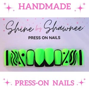 Handmade Luxury Press-On Nails | Sturdy & Reusable | SLIME TIME